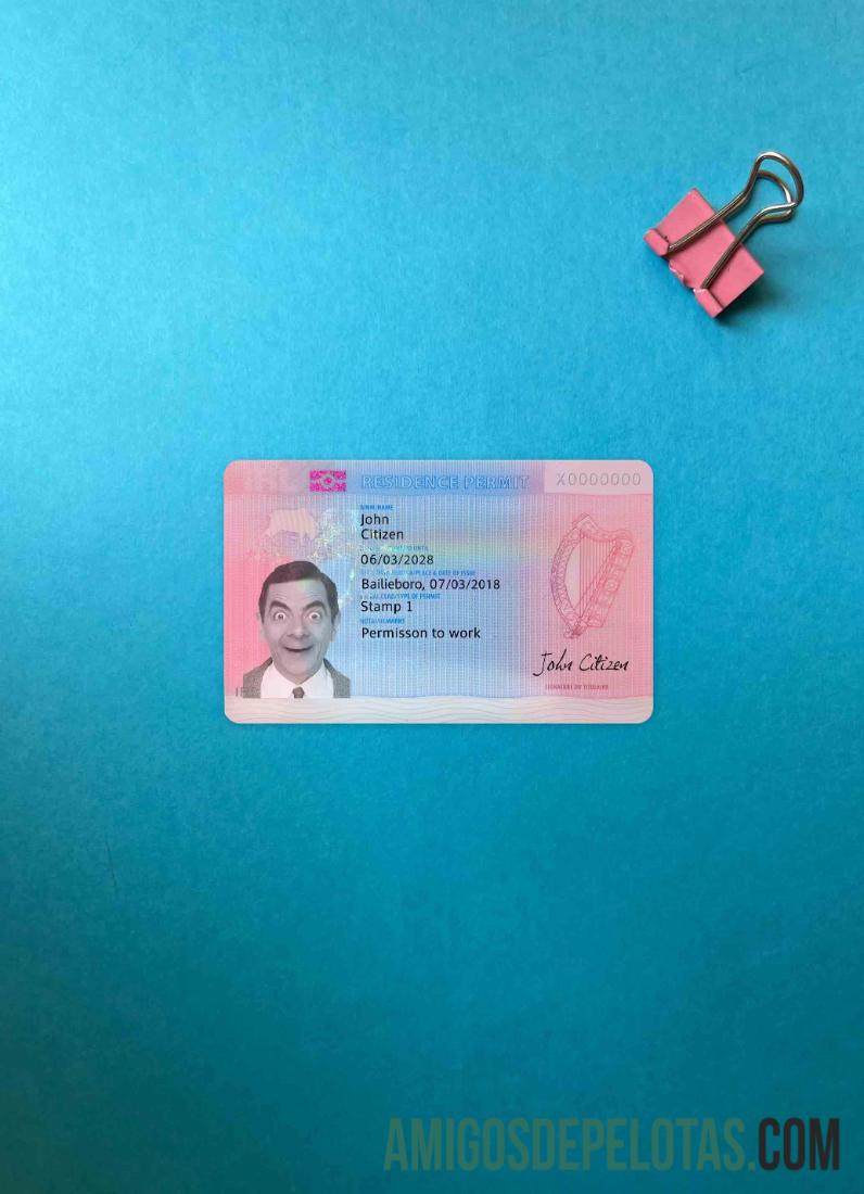 Autorização de residência na Irlanda Photolook FRONT baixar para verificação